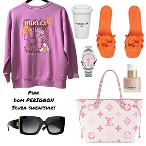 Pink Hurley Sweatshirt With Front & Back Design